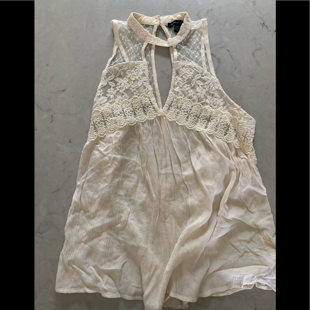 American Eagle Ivory Sleeveless Tank